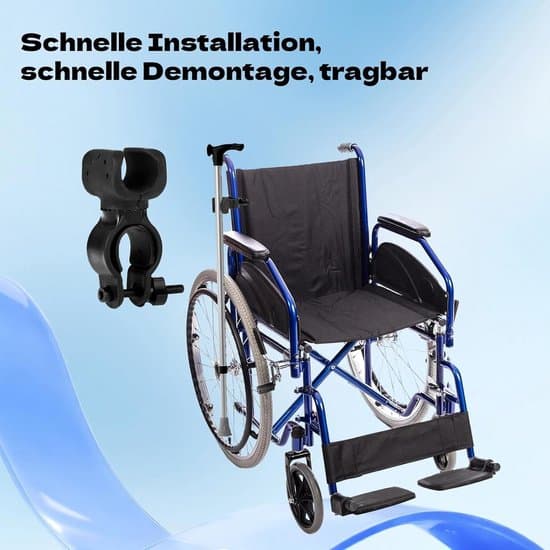 Stokholder - Tilbehør til stokke - 360° roterende - 4-delt sæt - Sort