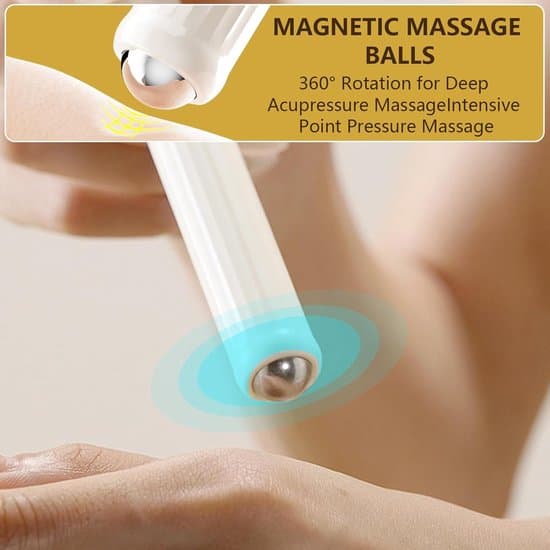 Infällbar massager med infällbar skaft och massagepärlor