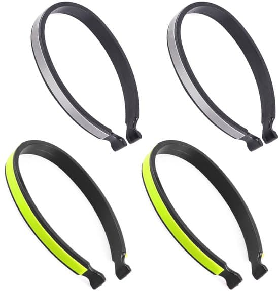 2-par 60 mm reflekterande elastiska ankelband för cykelsäkerhet - Svart