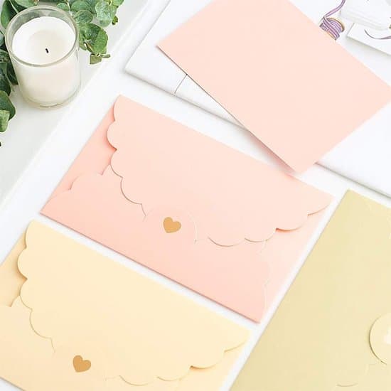 20-pak Kraftpapir Hjerte-forseglede Mini Konvolutter - Pink/Blå