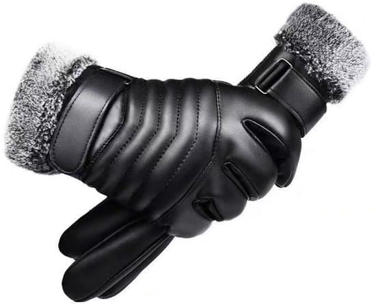 Handskar i läder för män - varma vinterhandskar - vinterhandskar i läder - handflatans omkrets 18-24 cm - längd 27 cm - Stil 2