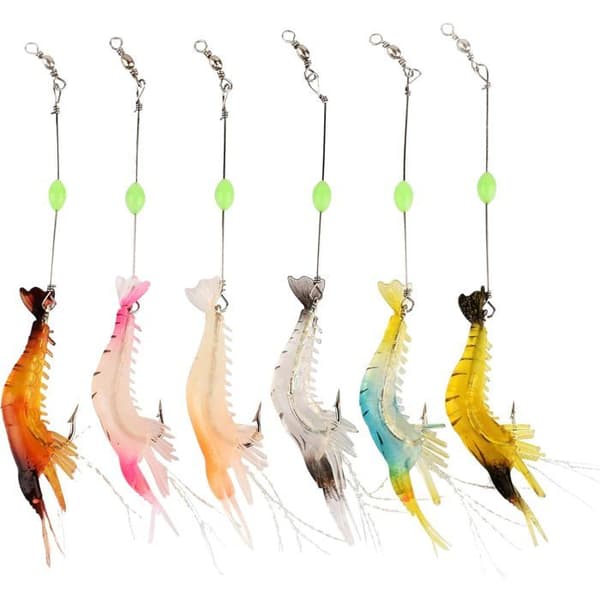 Fiskemadding, 6 stk., 7 cm, PVC-materiale.