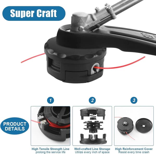 2-pack raka gräsklipparhuvuden för Echo Speed Feed 400 & SRM-serien.
