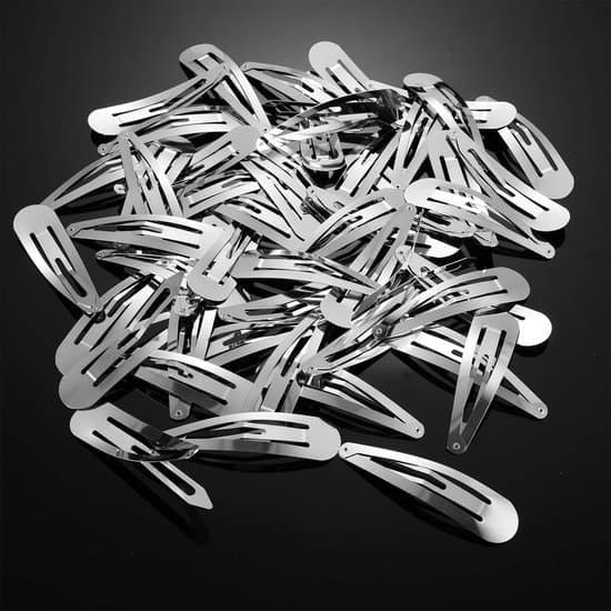 50-delars 5 cm silverfärgat runt hårklämmeset - flätat