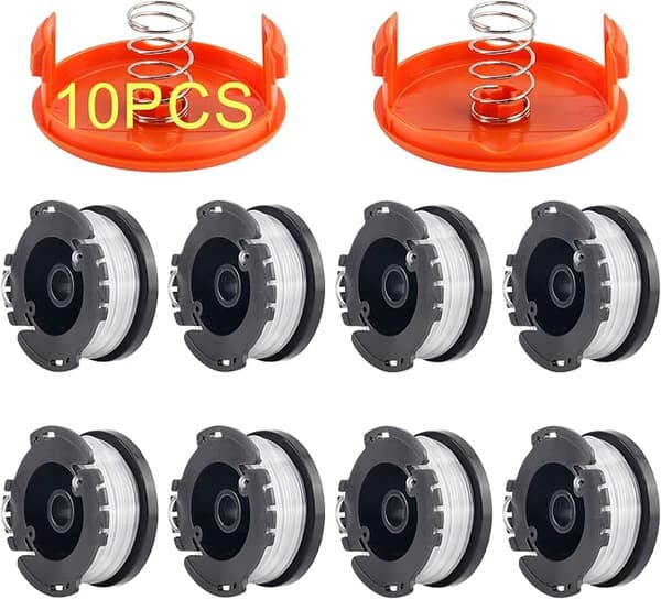 Velegnet til Black & Decker plæneklippere og til AF-100/AF-100-BKP spoler (8 spoler, 2 spolehætter).