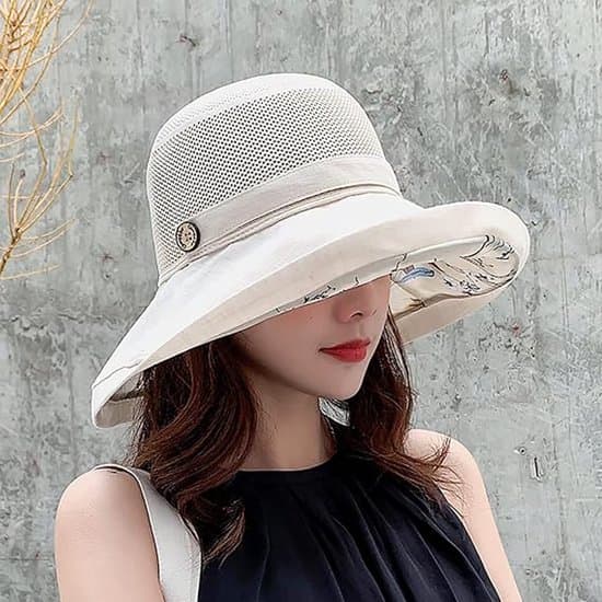 Dame Solhat - Strandhat - Sommer - Mesh - Solhat - Strand Fiskerhat - Sammenfoldelig