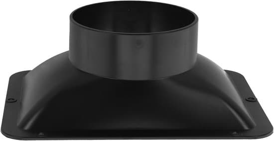Vægmonteret flangeventilationsforbindelse, ABS-kanalventilatoradapter til emhætter, 100mm/150mm, sort.