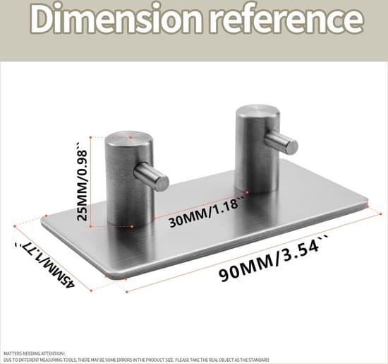 2-pack rostfria väggkrokar utan borrning 9 x 4,5 x 3 cm rektangulära
