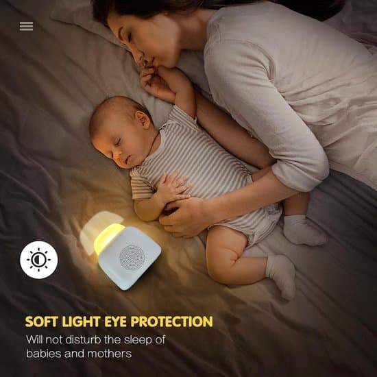 Vit brusgenerator, 3-i-1 babynattlampa med Bluetooth-högtalare och timer