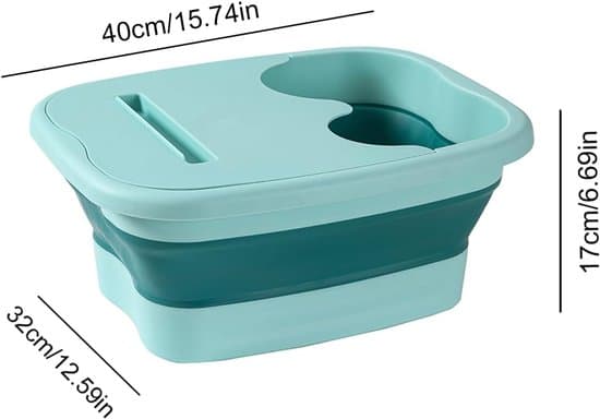 Fotbadkar, hopfällbart ergonomiskt portabelt kar med bottenmassage