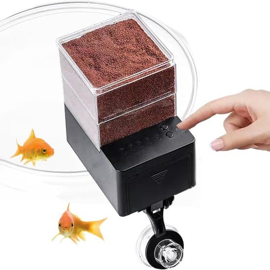 Fiskefoderautomat - 5-trins Smart Justerbar Lufttæt Akvarie Automatisk Foderautomat med Timer