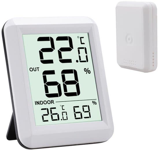 Digital termometer hygrometer, inomhustermometer, digital väderstation, universell inomhus utomhus, batteri ingår ej, vit