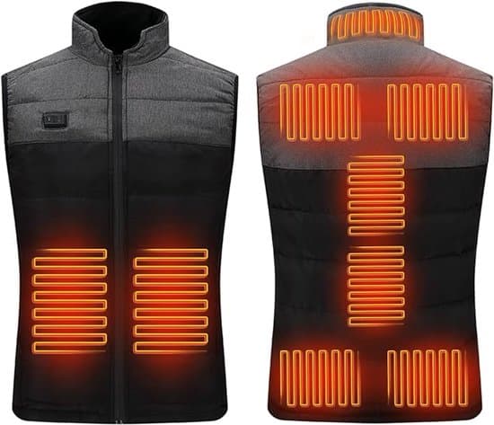 Herre opvarmet vest, USB-interface, 9-zone opvarmning, M