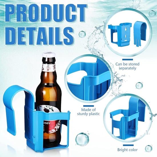 2-pack dryckeshållare i plast för poolkanten för markpooler - Blå
