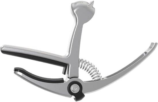 Gitarr-capo, clip-on-capo, 5-i-1 legeringsmetall-capo, gitarrklämma, capo för akustiska och elektriska gitarrer (silver).