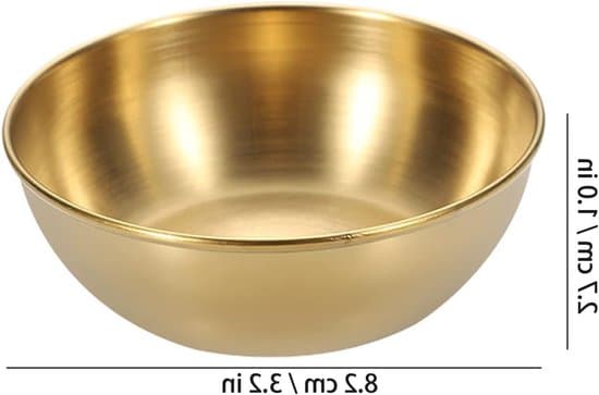 6 guld snackskåle i rustfrit stål - mini dipskåle - runde dipskåle - sovseskåle - miniskåle - miniskåle