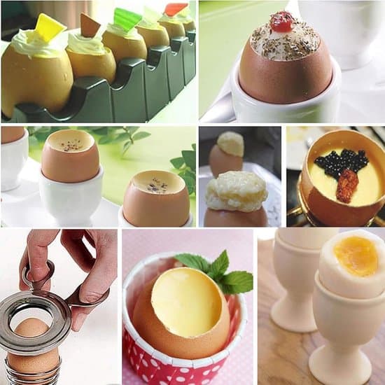 Äggkoppsskärare - Äggöppnare - Frukostförberedelse - Rostfritt stål - 2 delar - Silver