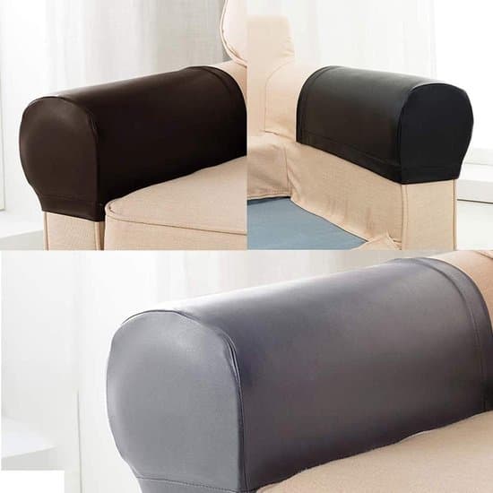 2-pack soffarmskydd - Armskydd - Elastiska sofföverdrag - Skyddsöverdrag - Soffarmskydd - Passar de flesta soffor - Chokladfärg