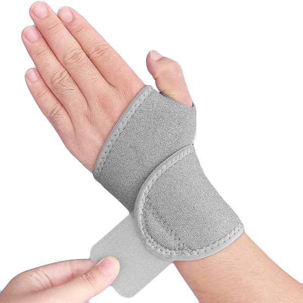 Handledsstöd (2-pack) - Handledskompression - Handstöd, justerbart handledsband, lämpligt för att lindra ledtryck (grå)