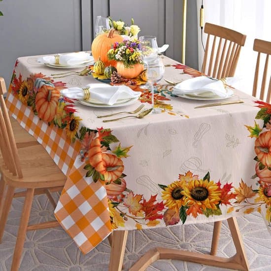 152x213 cm Rektangulär Höstduk med Orange Pumpamönster