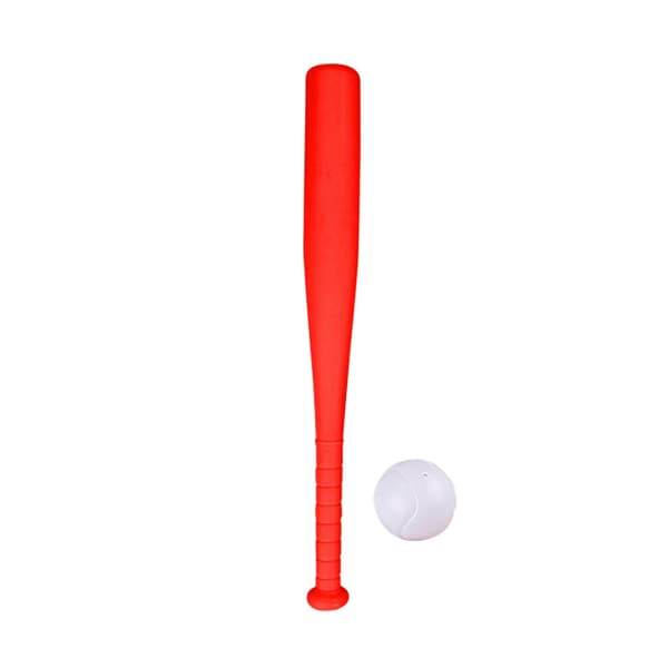 Baseball sæt i plastik, inklusive bat og baseball.