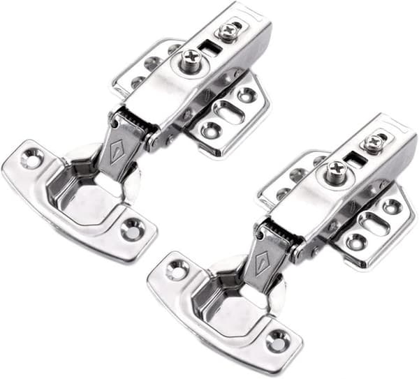 Skåpsgångjärn – för skåp där dörrpanelen inte täcker sidopanelen – 2-pack, silver