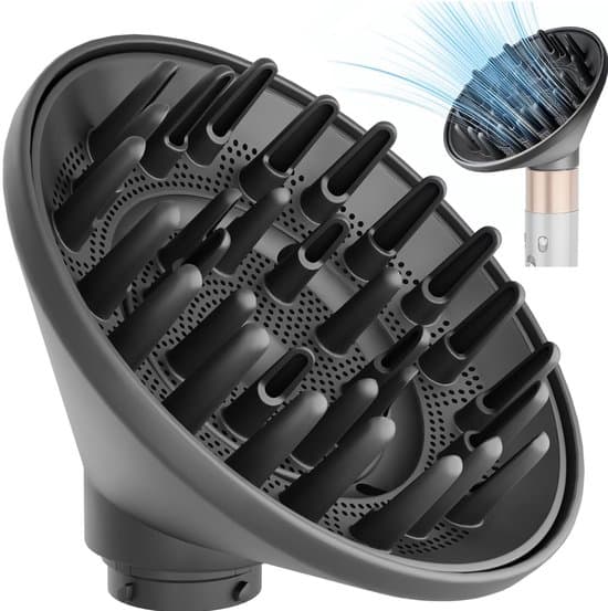 Hårtørrer-diffuser til Dyson Airwrap Styler HS05 HS03 HS01, universelt stylinghoved, sort