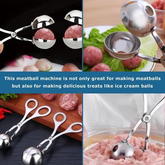 - Köttbullsform - Köttbullsklämma - 2-delat set - Lämplig för att göra köttbullar och kakor