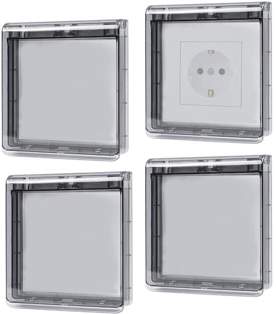 4-pack Typ 86 Självhäftande Uppfällbara Transparenta Pluggskydd