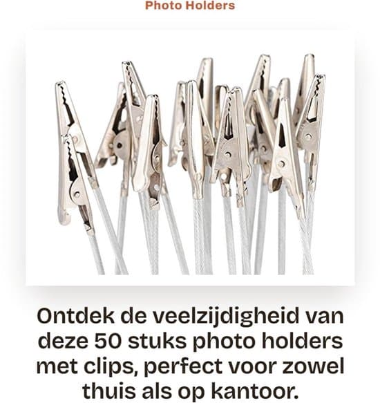 - Fotoholdere 50 Stykker - Metalclips - Memoholder