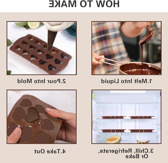 Hjerteformede silikone chokoladeforme, 2-pak, non-stick, perfekte til at lave kager, mousser og isterninger.