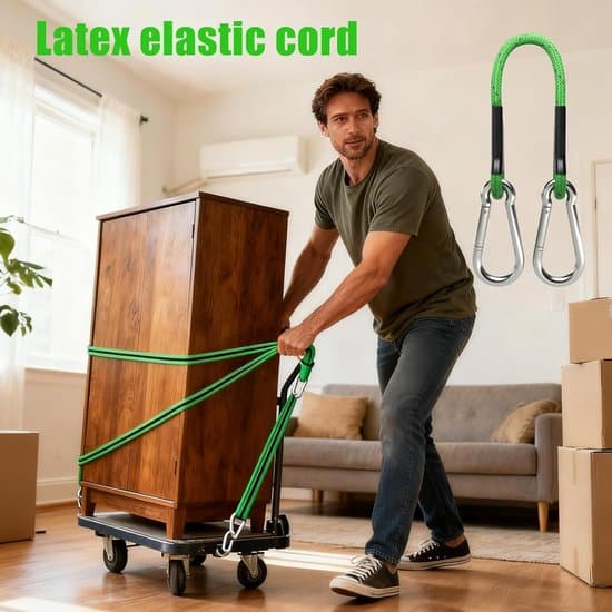 Elastiska latexremmar med karbinhakar för lastbilar, bilar, cyklar, camping och packning