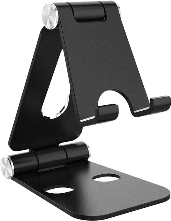Vikbart telefonställ - Telefonhållare - Vikbart telefonställ - Skrivbordsställ i aluminiumlegering - Justerbart - Kompatibelt