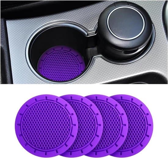 Bil Kopholder - Bilinteriør - Anti-slip Design - 7 cm Diameter - Lilla