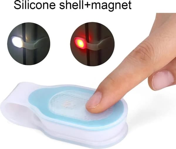 Silikone LED-lysklemme, magnetisk lys, blå.
