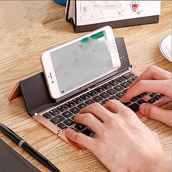 Bærbart foldbart tastatur, Bluetooth foldbart trådløst telefon-/tablet-standertastatur