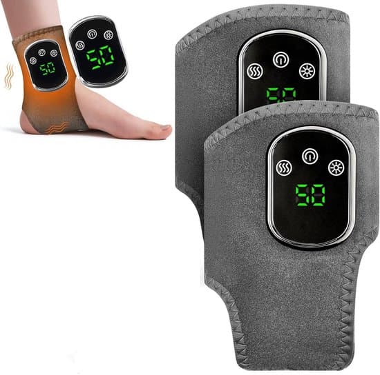 Elektrisk Ankelmassager - 3 Massageniveauer - 5 Temperaturindstillinger - Grå