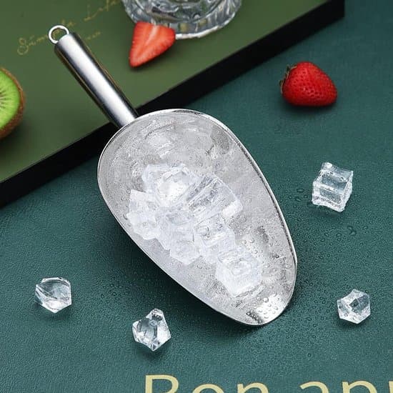 Premium kage- og melscoop i rustfrit stål, 8 oz / 9 tommer, sølv