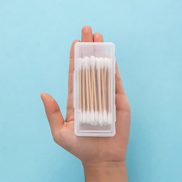 Transparenta bomullspinnebehållare i polypropen – 4-pack