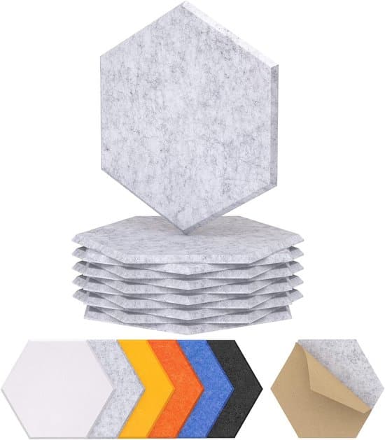 12-pak sekskantede lydabsorberende paneler, 30x26x1 cm