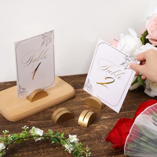 Bordnummerholder - Moderne design - Guld 5 x 2,5 x 2,3 cm
