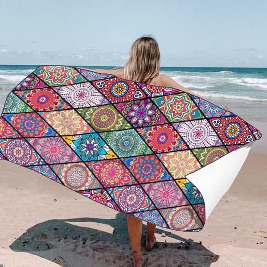 Mikrofiber badehåndklæde - Hurtigtørrende og sandfrit - 160 x 80 cm