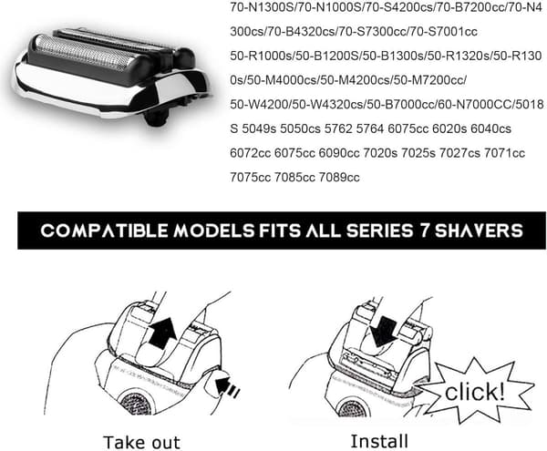 Udskiftningsbarberhoved - til Braun Series 7 73S
