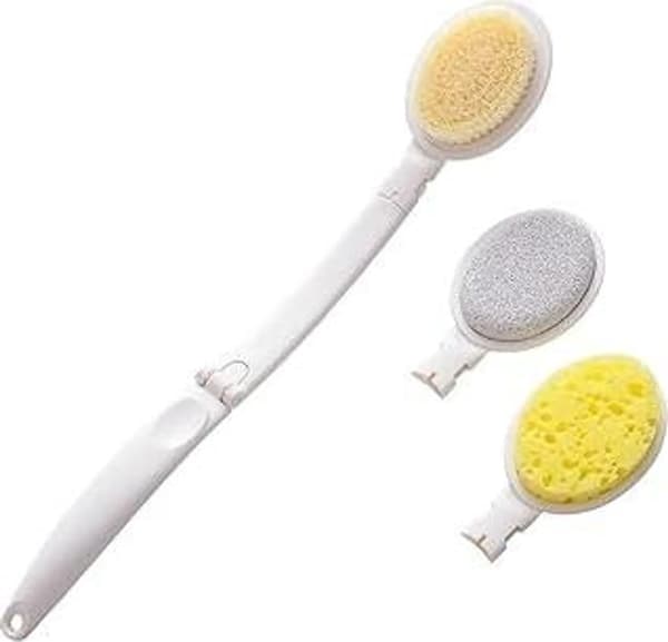 Långskaftad 3-i-1 Duschryggborste & Lotionapplikator.