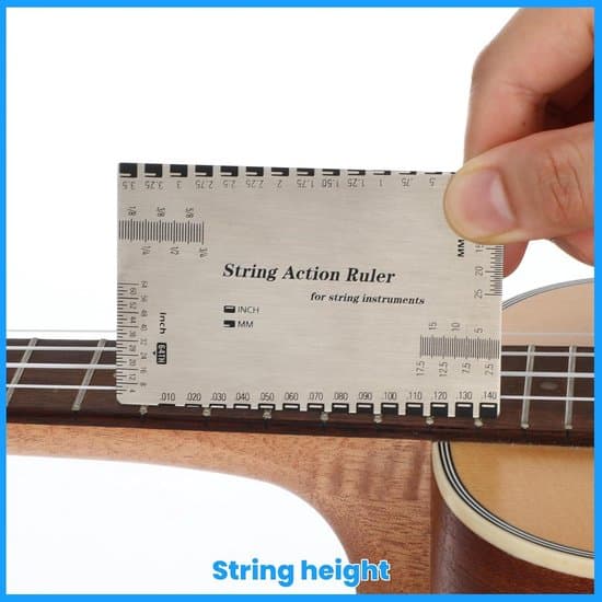 Stränghöjdsmätare i rostfritt stål för gitarr, linjal, mätverktyg för stränghöjd för elgitarr/akustisk gitarr/bas
