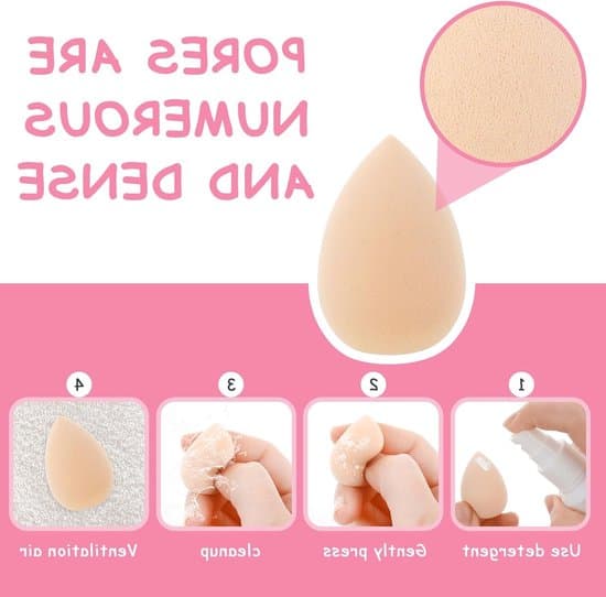 Sæt med 12 mini makeupsvampe til professionel under-øjenmakeup, foundation og pudderblanding