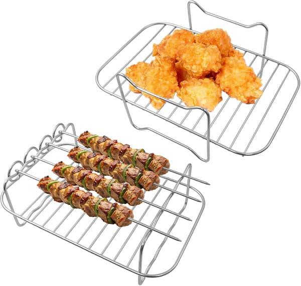 Todelt sæt, airfryer BBQ-sæt, inkluderer 4 spyd