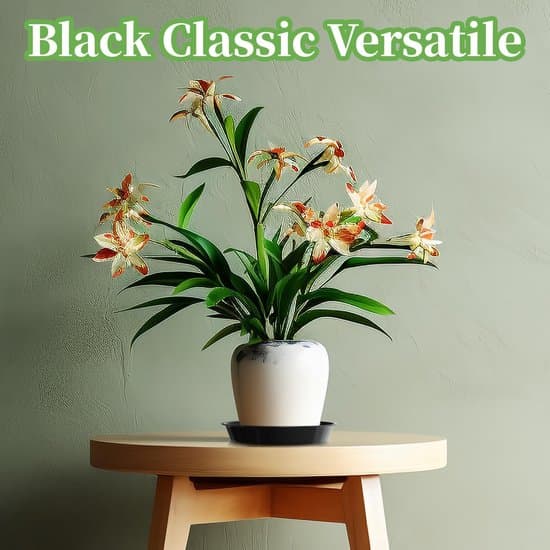 Planteunderfad - Plastbakke - 5 Sorte Urtepotter - 30cm - Velegnet til Urtepotter