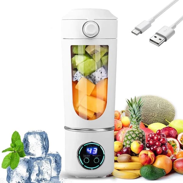 Stander Mixer Bærbar Mini 12 Knive i Rustfrit Stål Digitalt Display 700ml