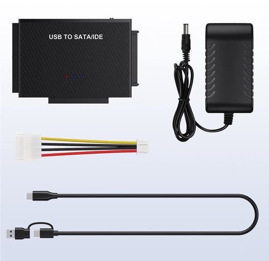 IDE USB-sovitin 2,5 ja 3,5 tuuman HDD/SSD-levyille - USB 3.0 ja 12 V 2 A virtalähde
